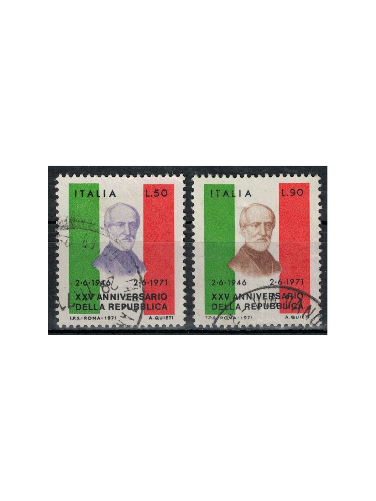 ITALIA 1971 Anniversario della Repubblica 2v us