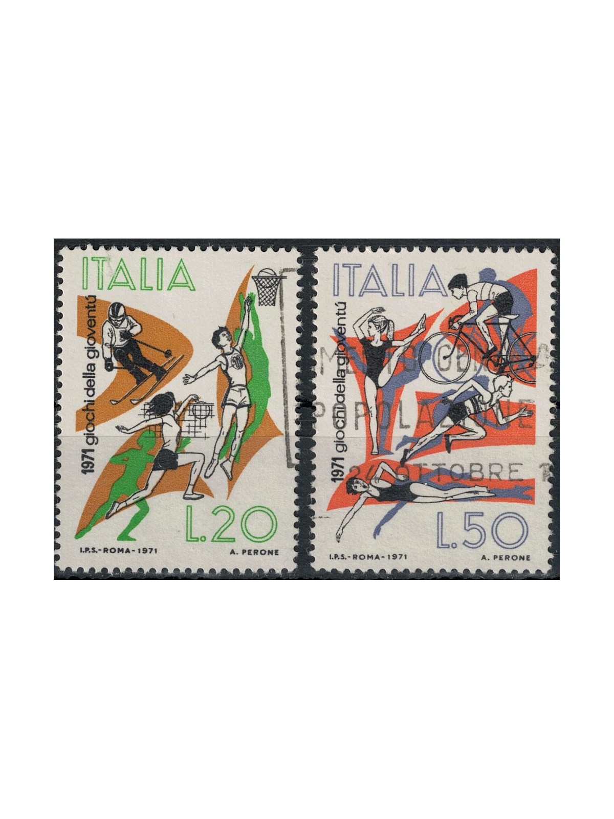 ITALIA 1971 Giochi della gioventù 2v us