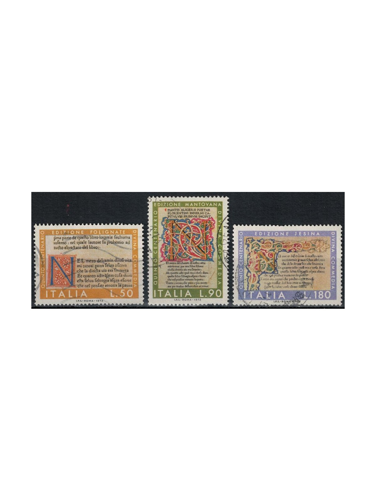 ITALY 1972 Divine Comedy 3v us