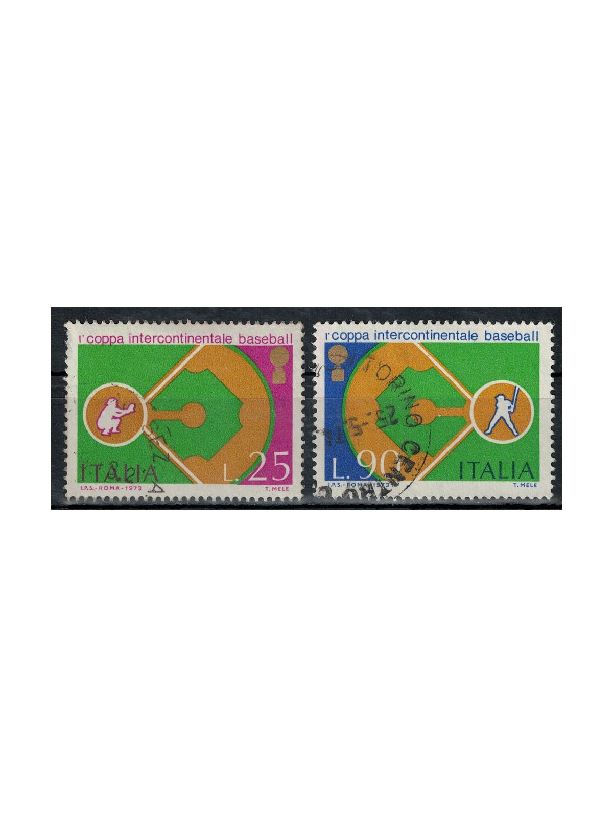 ITALIA 1973 Coppa intercontinentale di baseball 2v us