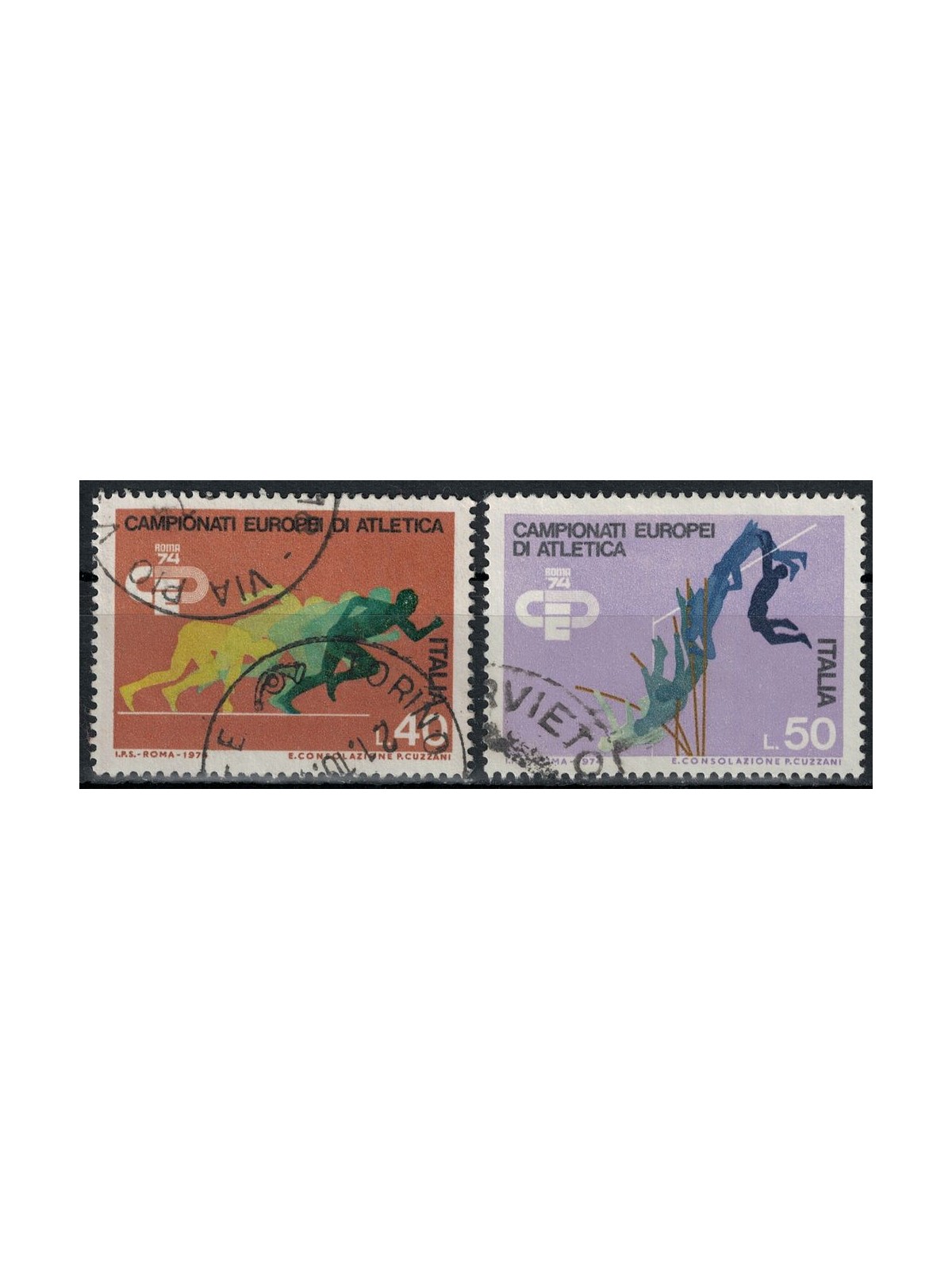 ITALIA 1974 Atletica leggera 2v us