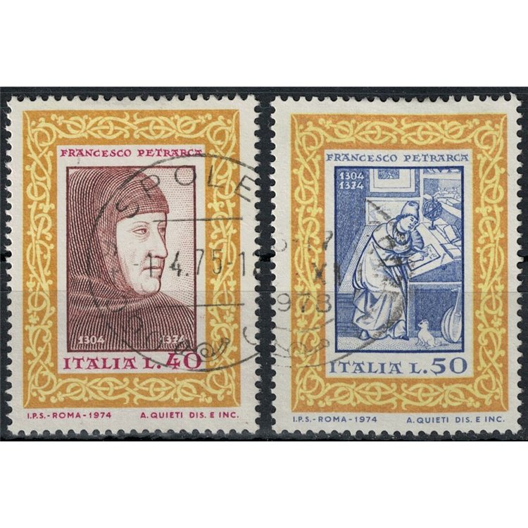ITALY 1974 Francesco Petrarca 2v us