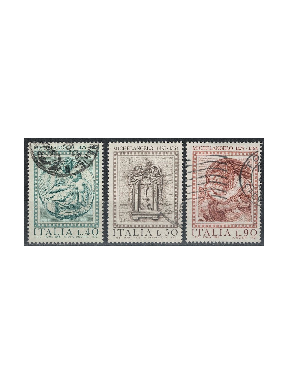 ITALIA 1975 Michelangelo Buonarroti 3v us
