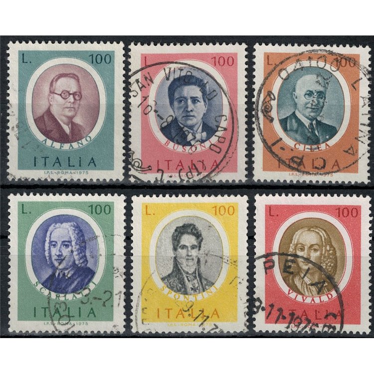 ITALY 1975 Illustrious men 6v us
