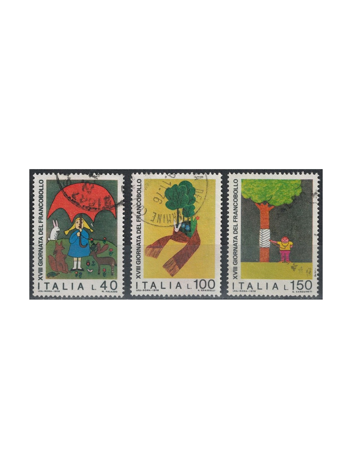 ITALIA 1976 Giornata del francobollo 3v us