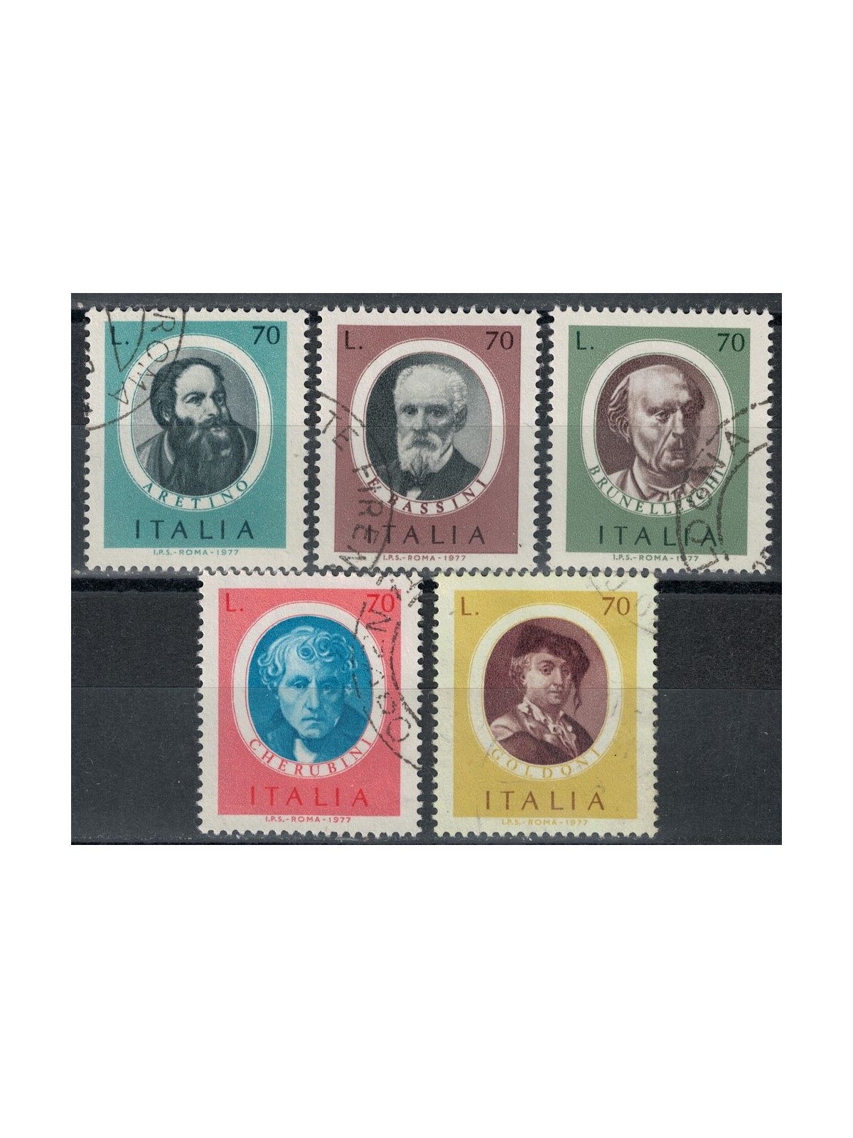 ITALIA 1977 Uomini illustri 5v us