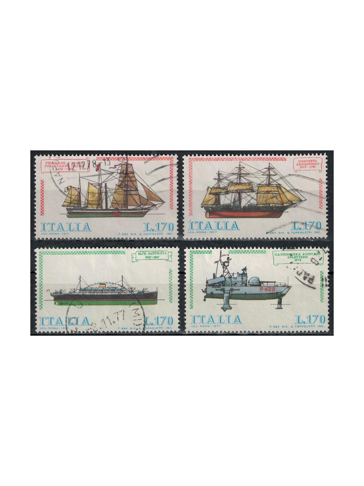 ITALY 1977 Navi 4v us