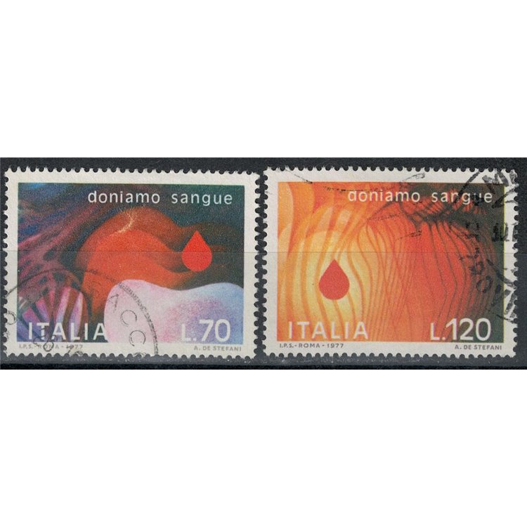 ITALIA 1977 Donatori di sangue 2v us