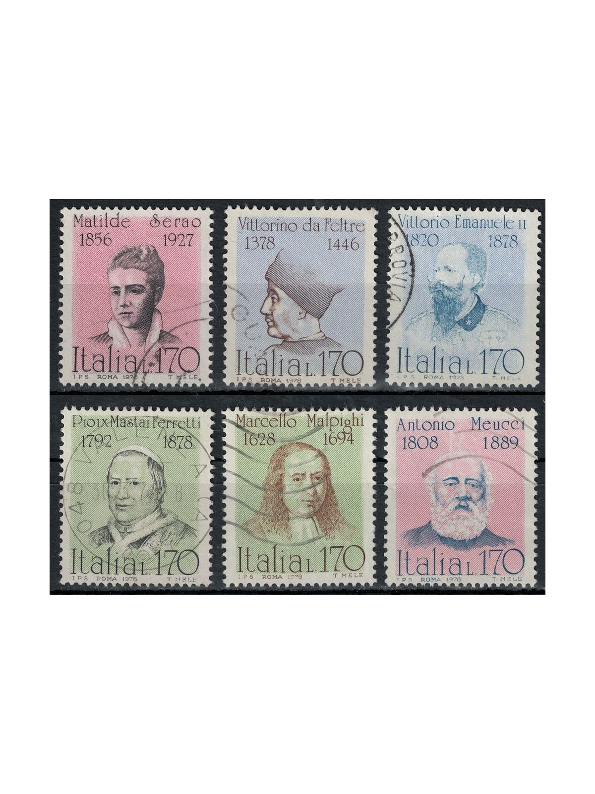 ITALY 1978 Illustrious men 6v us