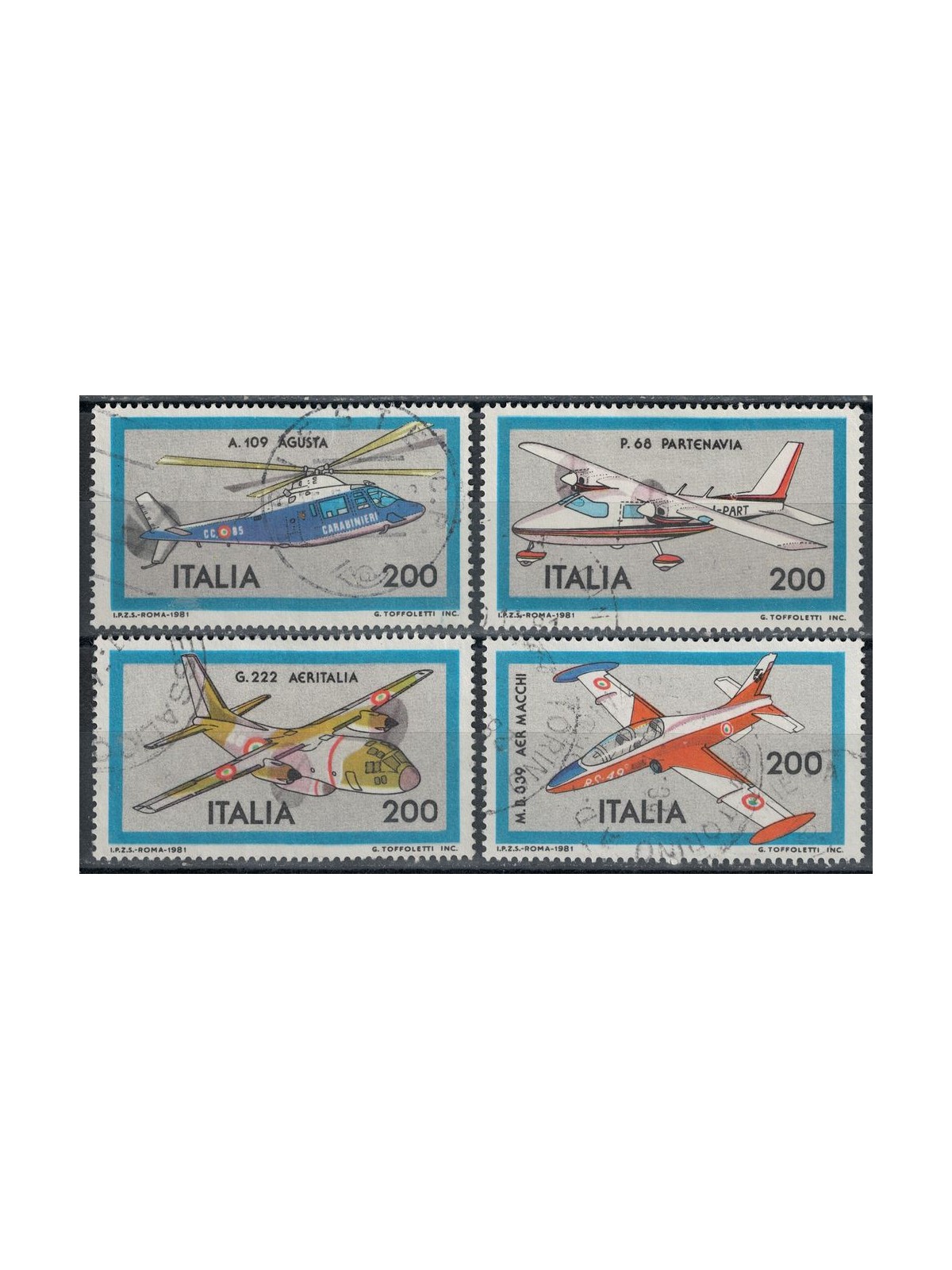 ITALY 1981 Aircraft 4v us