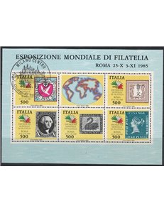 ITALIA 1985 Francobolli dei 5 continenti BF us