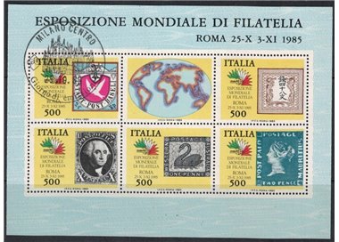 ITALY 1985 Stamps of the 5 continents s/s us