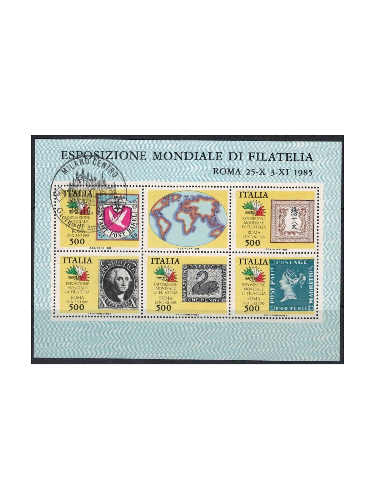 ITALIA 1985 Francobolli dei 5 continenti BF us