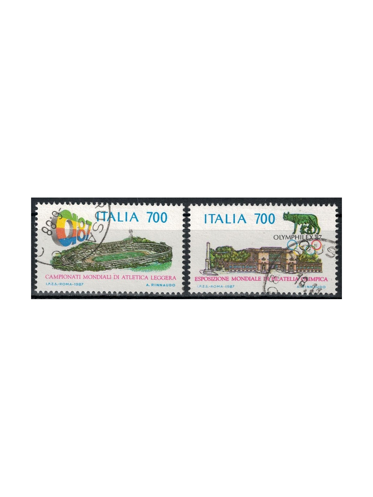 ITALIA 1987 Atletica leggera 2v us