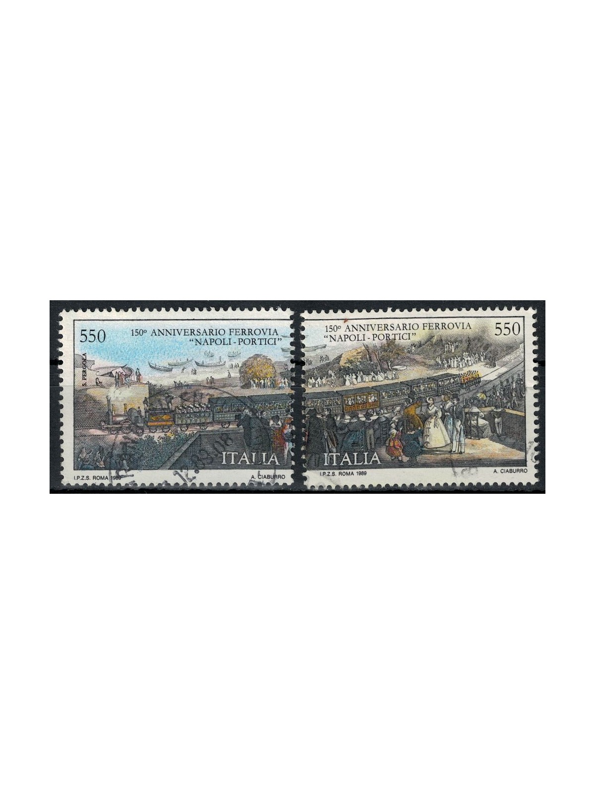ITALIA 1989 Ferrovia Napoli-Portici 2v us