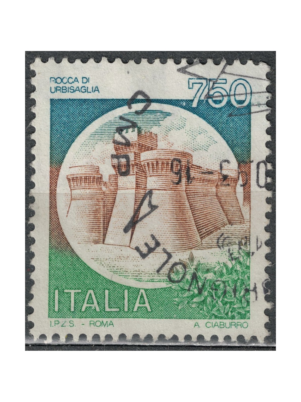 ITALY 1990 Castles, Rocca di Urbisaglia us