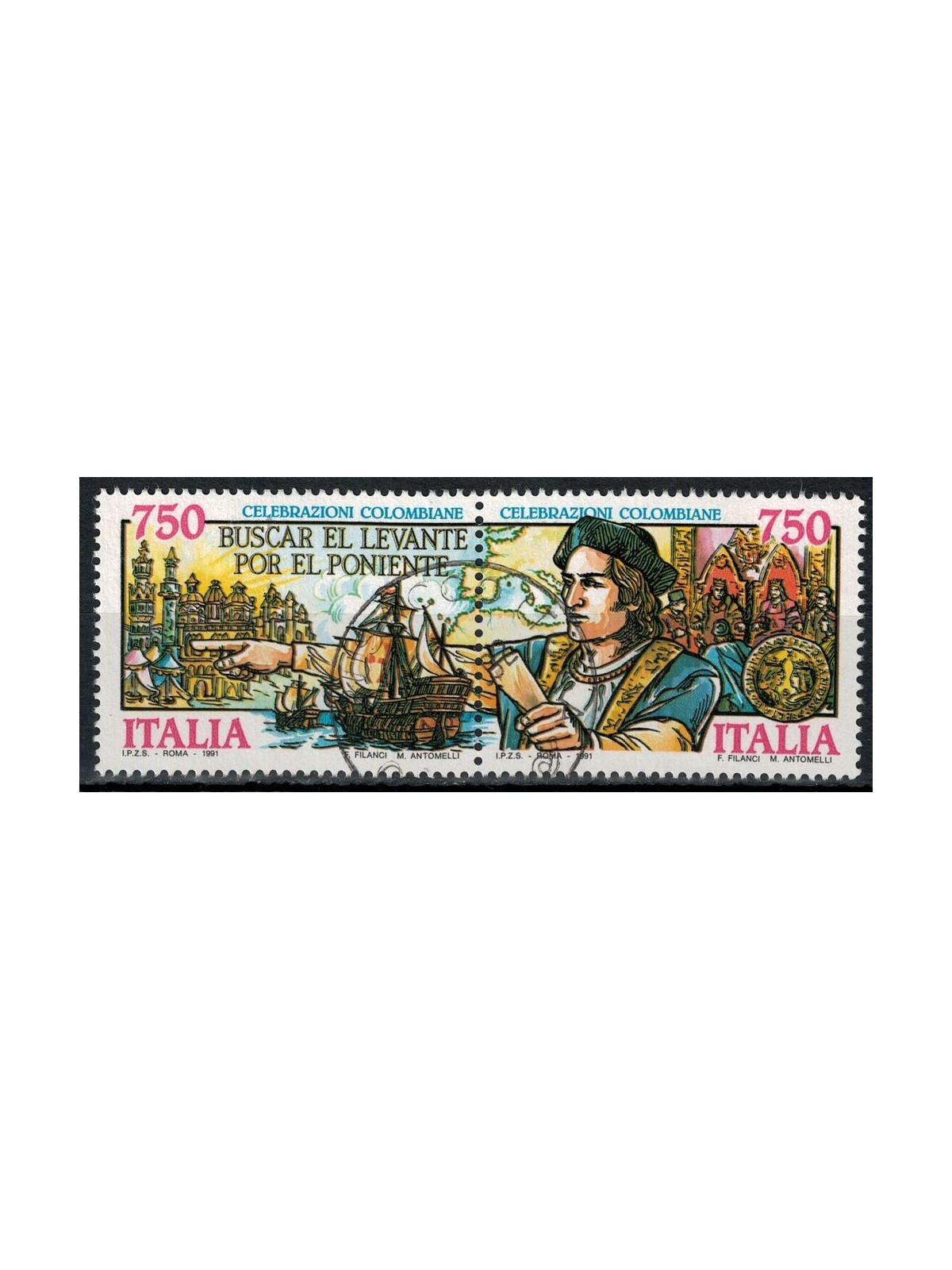 ITALY 1991 Colombo 2v us