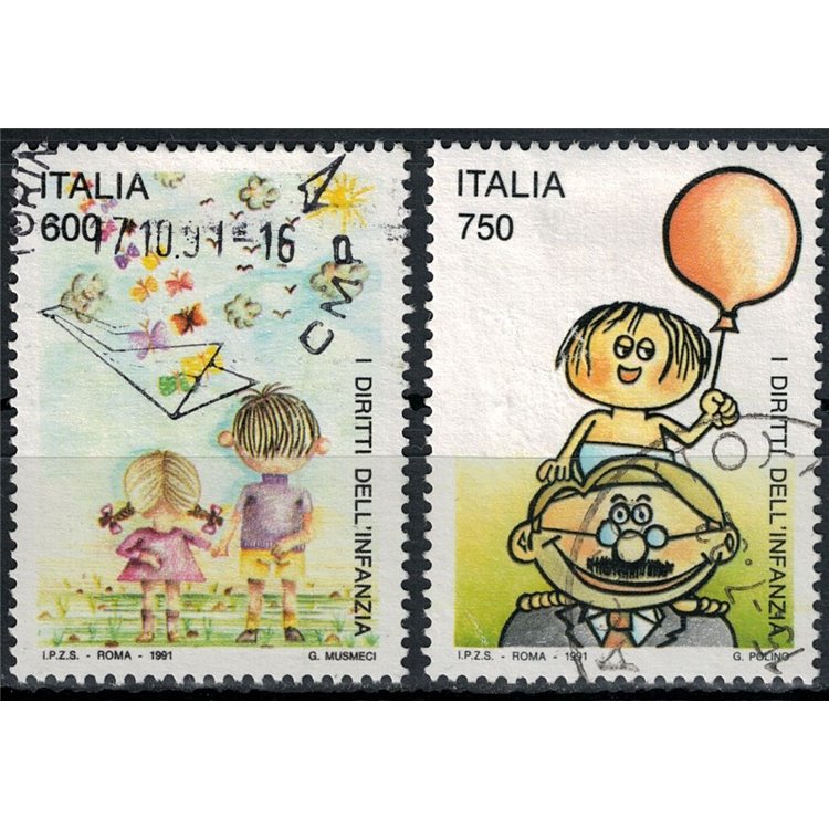 ITALIA 1991 Diritti dell'infanzia 2v us