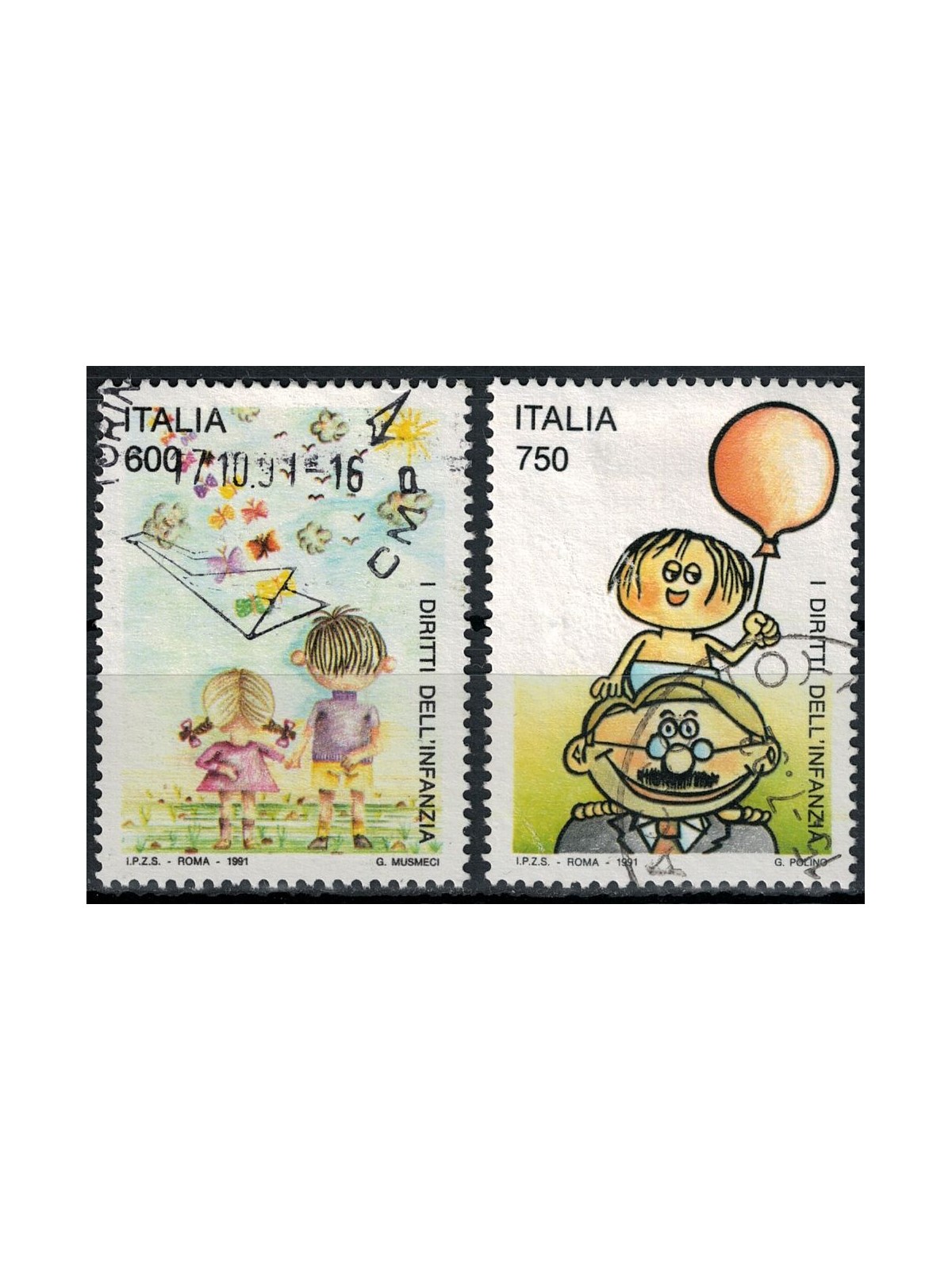 ITALY 1991 Children's Rights 2v us