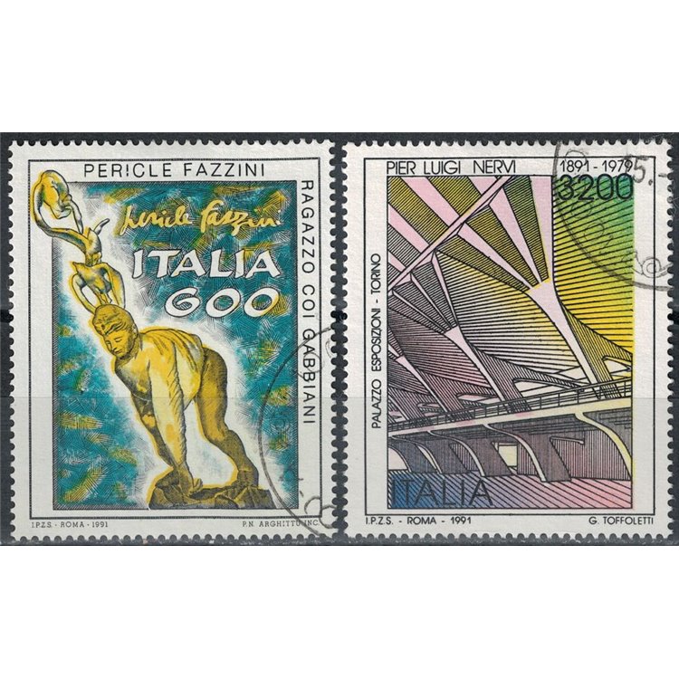 ITALIA 1991 Patrimonio artistico 2v us