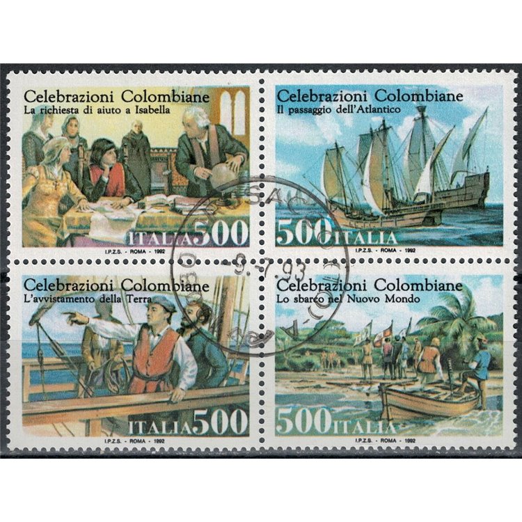ITALIA 1992 Celebrazioni colombiane 4v in blocco us