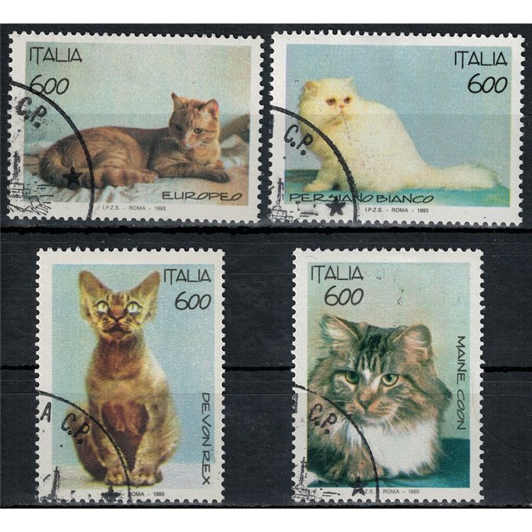 ITALIA 1993 Animali domestici, gatti 4v us