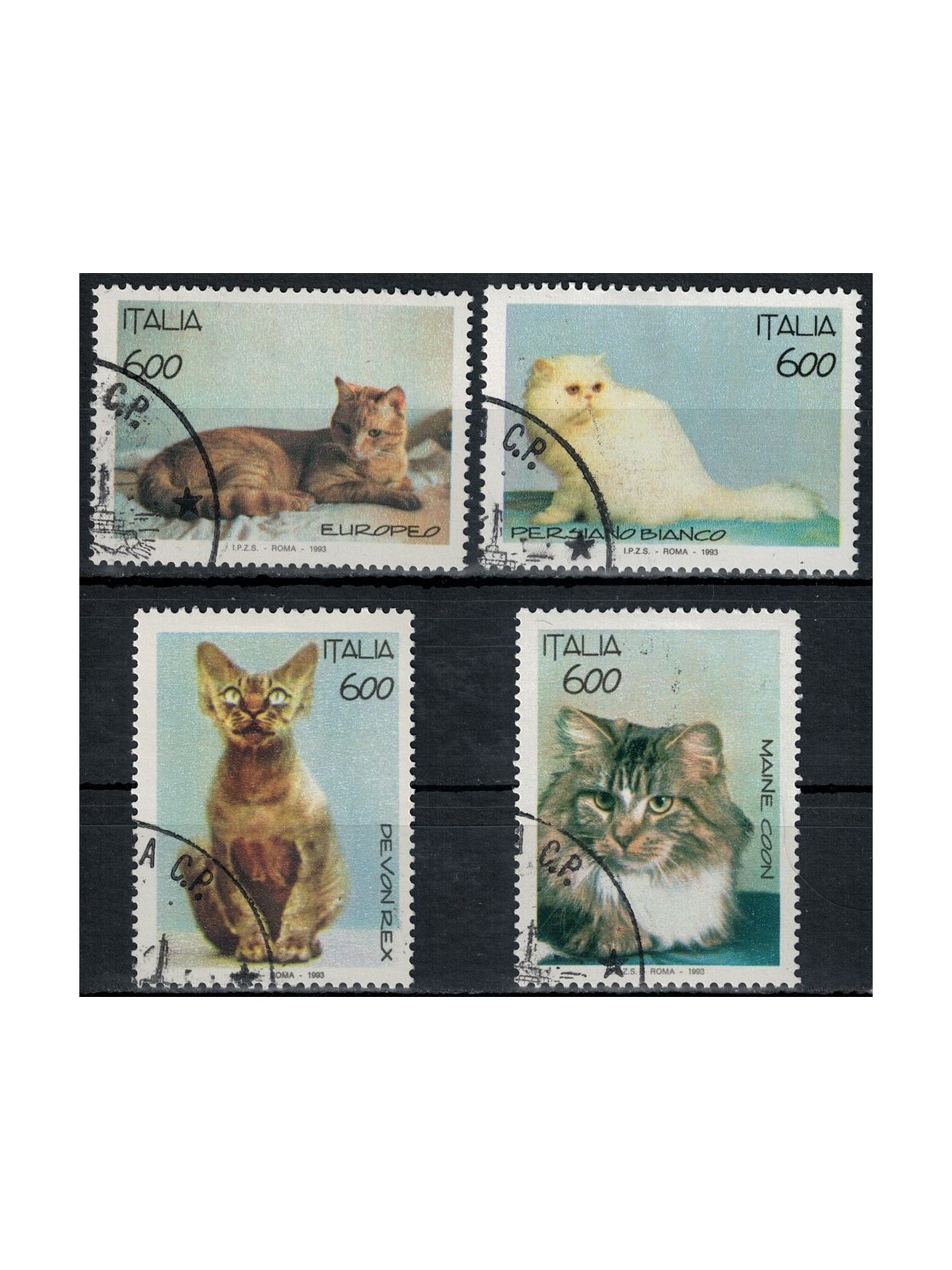 ITALIA 1993 Animali domestici, gatti 4v us