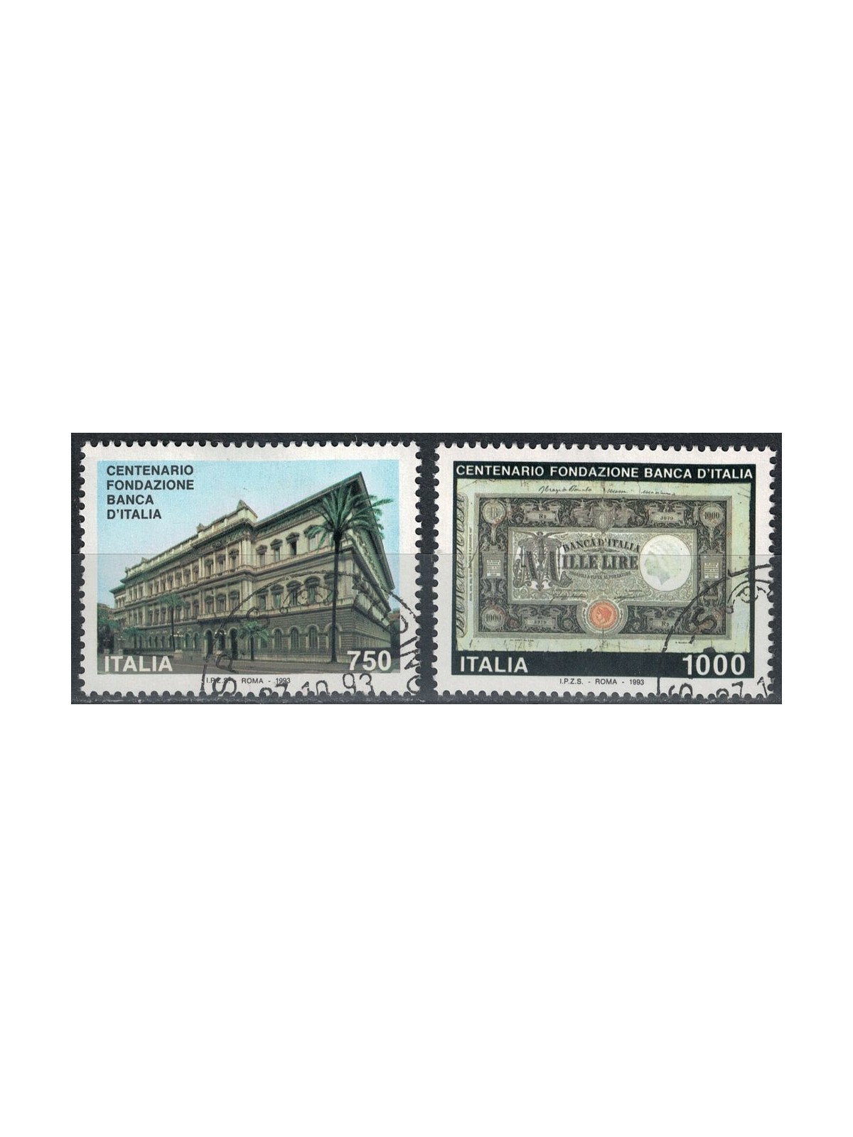 ITALIA 1993 Banca d'Italia 2v us