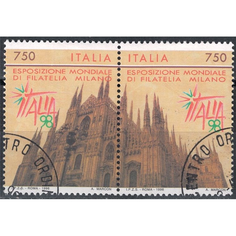 ITALIA 1996 Esposizione di filatelia 2v in coppia us