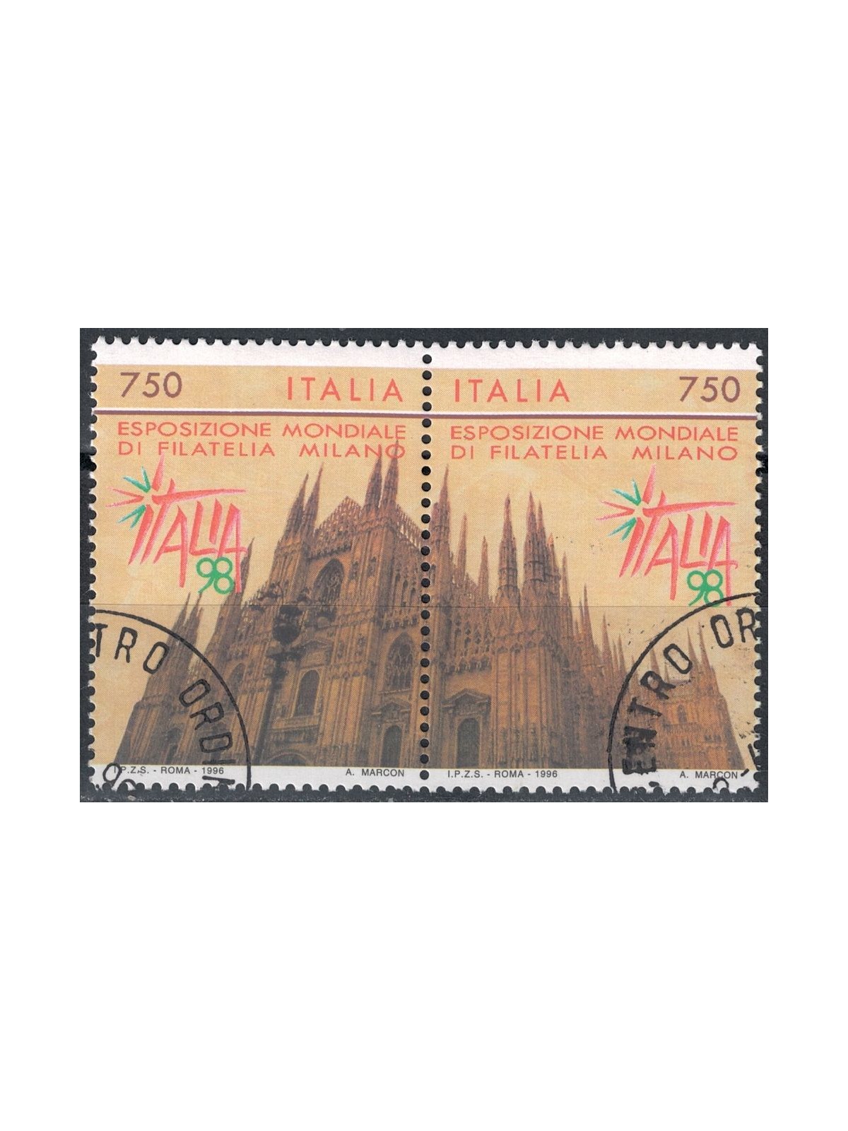 ITALY 1996 Philatelic exhibition 2v in pair us