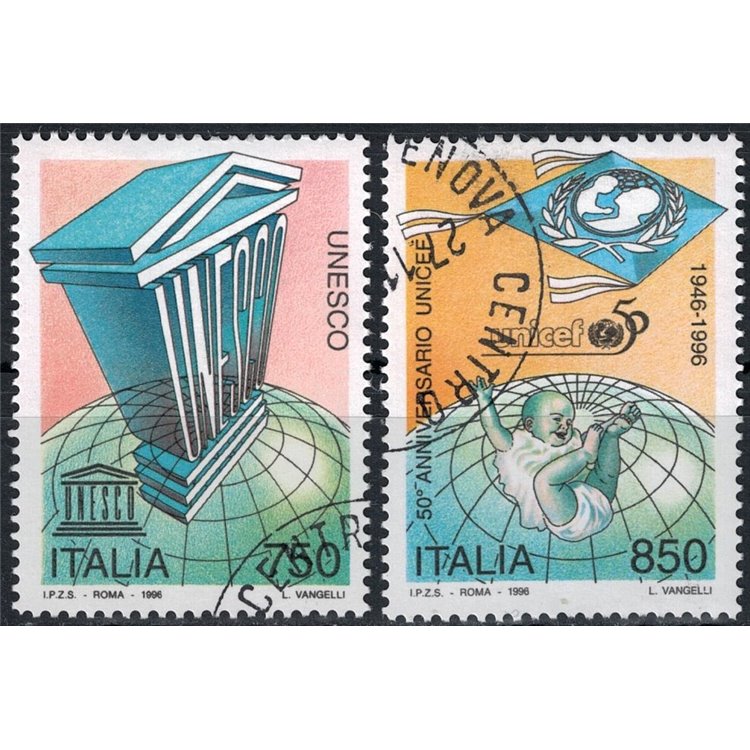 ITALIA 1996 Unesco e Unicef 2v us