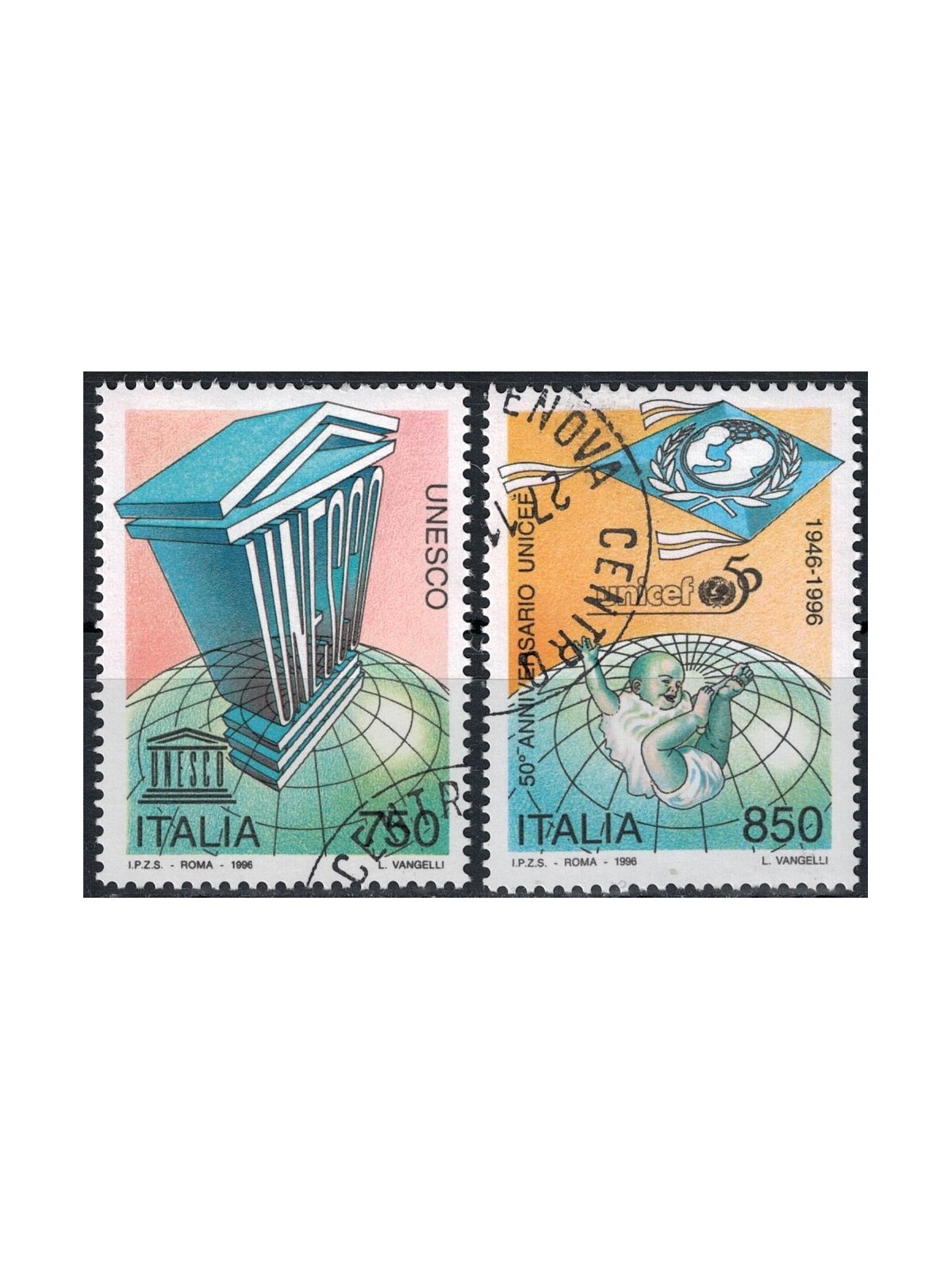 ITALY 1996 UNESCO and UNICEF 2v us