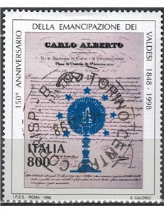 ITALY 1998 Emancipation of the Waldensians us
