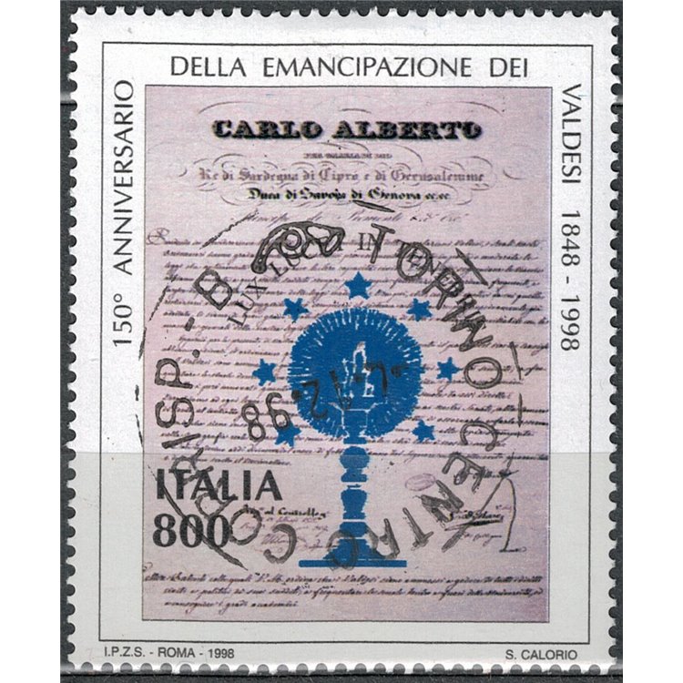 ITALY 1998 Emancipation of the Waldensians us