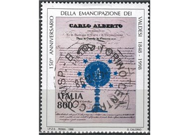 ITALY 1998 Emancipation of the Waldensians us