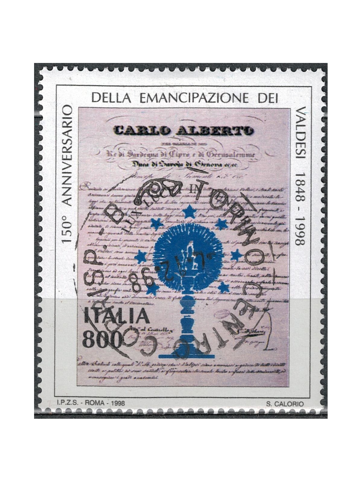 ITALY 1998 Emancipation of the Waldensians us