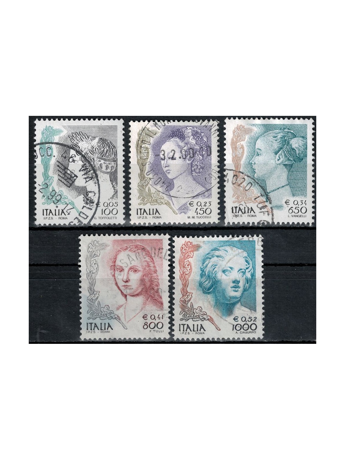 ITALY 1999 Women in Art 5v us