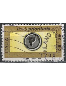 ITALIA 2001 Posta prioritaria € 0,62 - £ 1.200 us