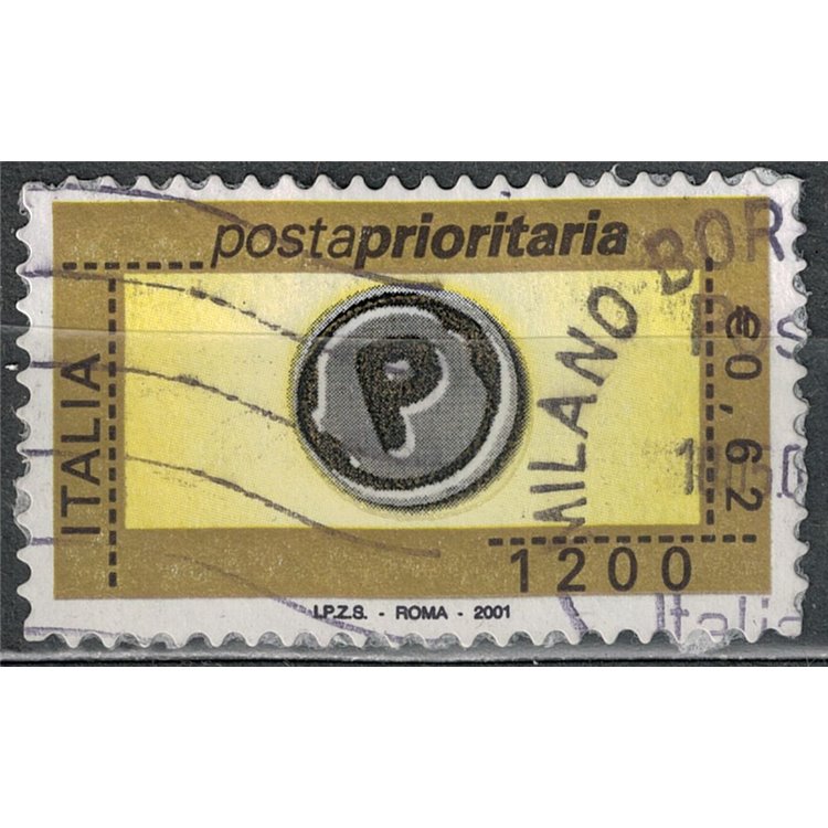 ITALIA 2001 Posta prioritaria € 0,62 - £ 1.200 us