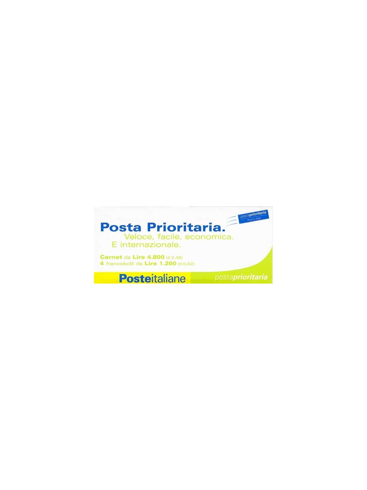 ITALY 2001 Priority Mail booklet us