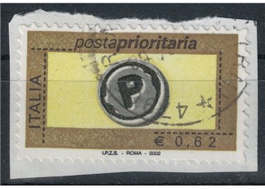 ITALY 2002 Priority Mail €0.62 us