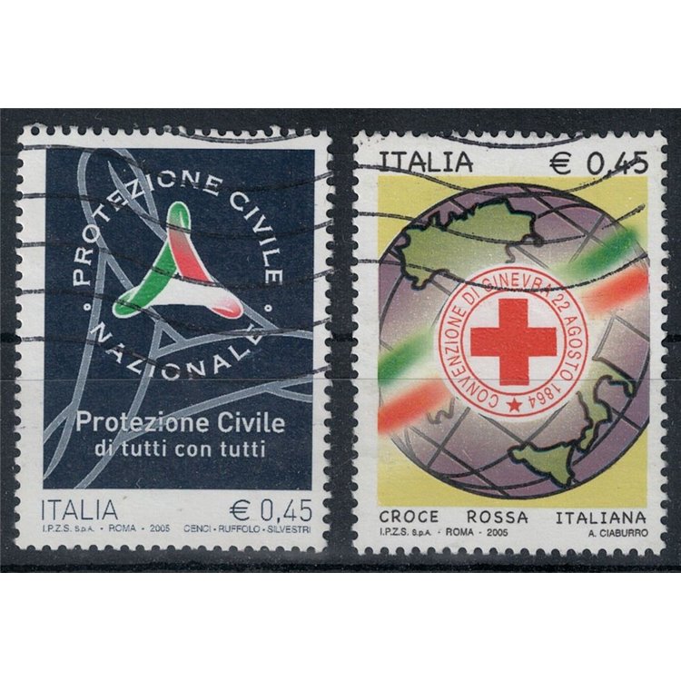ITALIA 2005 Croce Rossa e Protezione Civile 2v us