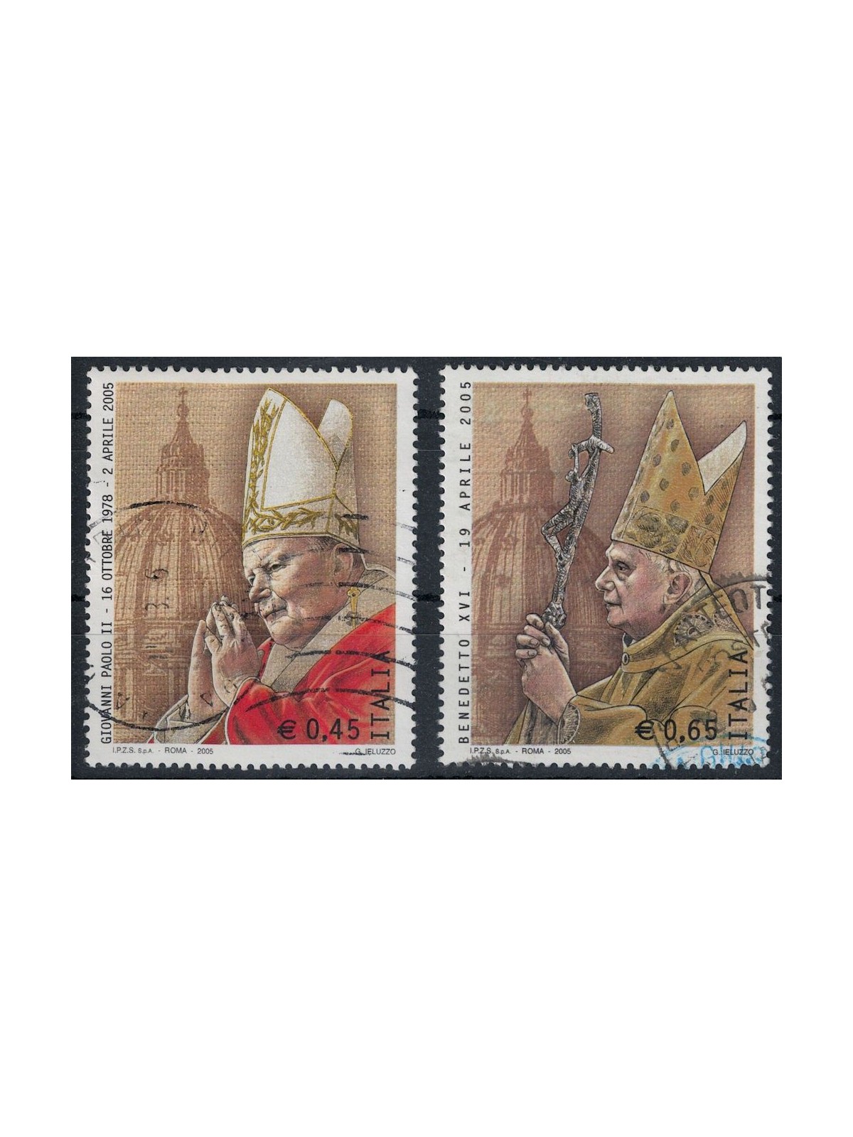 ITALY 2005 John Paul II and Benedict XVI 2v us