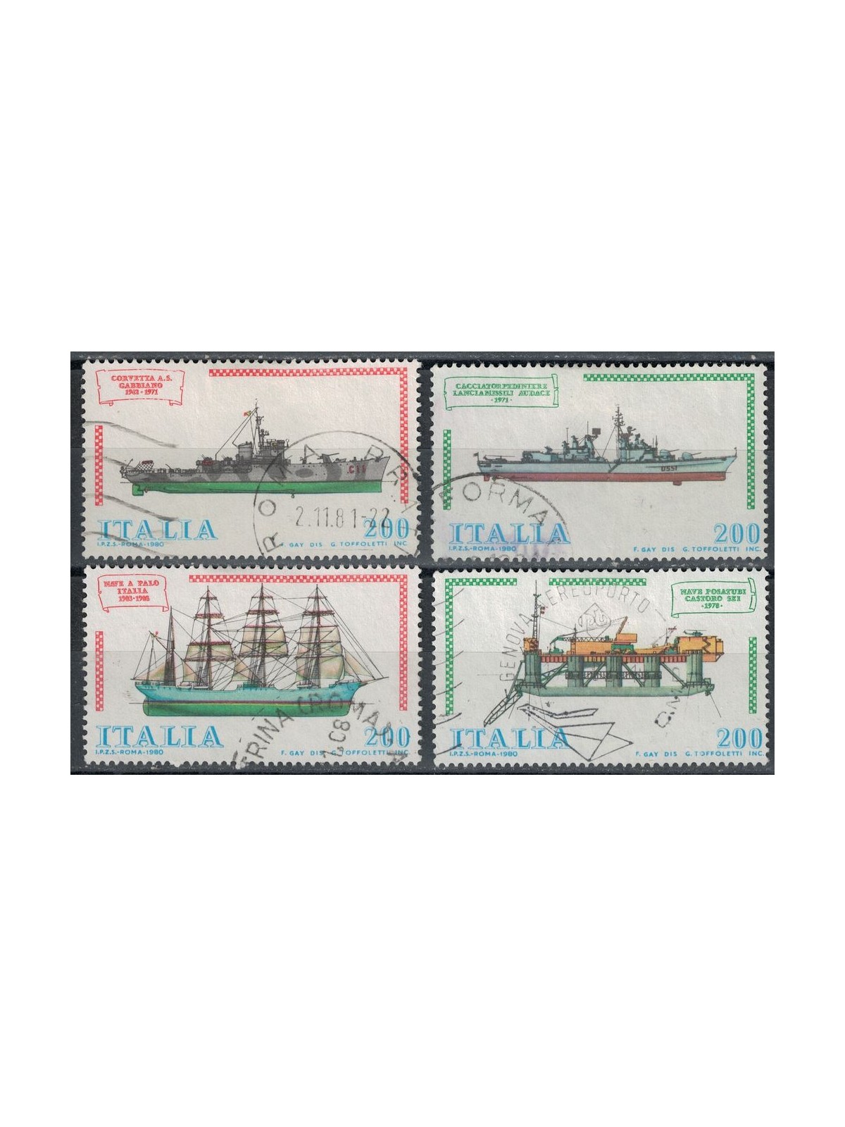 ITALY 1980 Navi 4v us