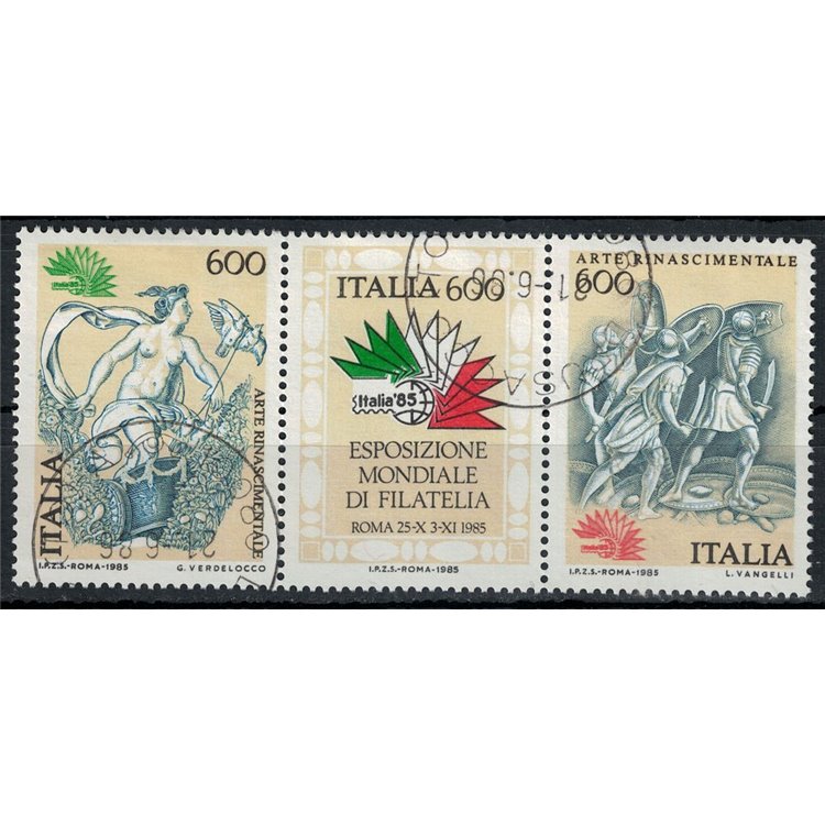 ITALIA 1985 Arte rinascimentale 3v us (trittico)