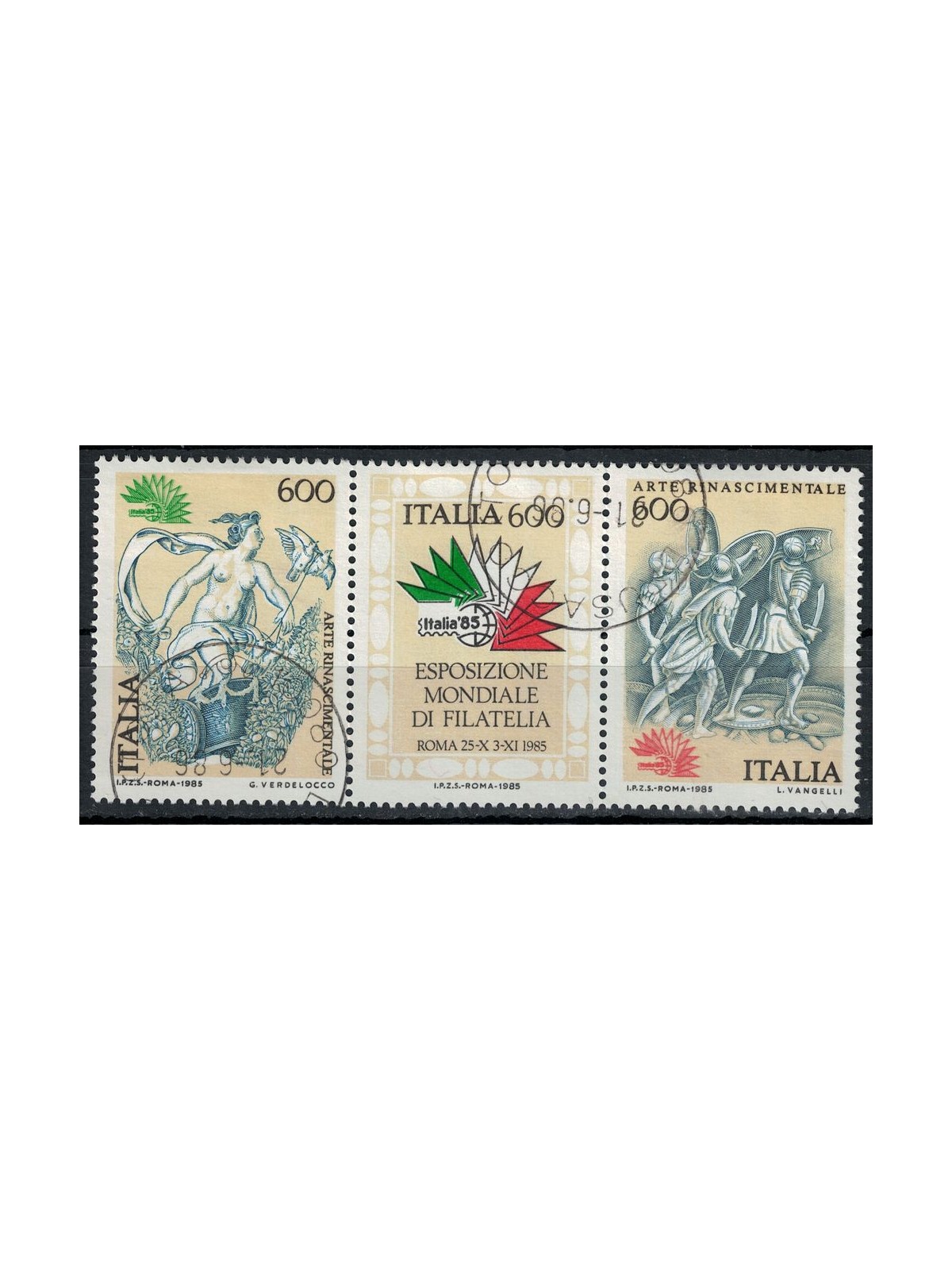 ITALIA 1985 Arte rinascimentale 3v us (trittico)