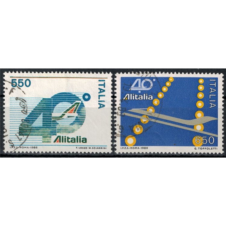ITALY 1986 Alitalia 2v us