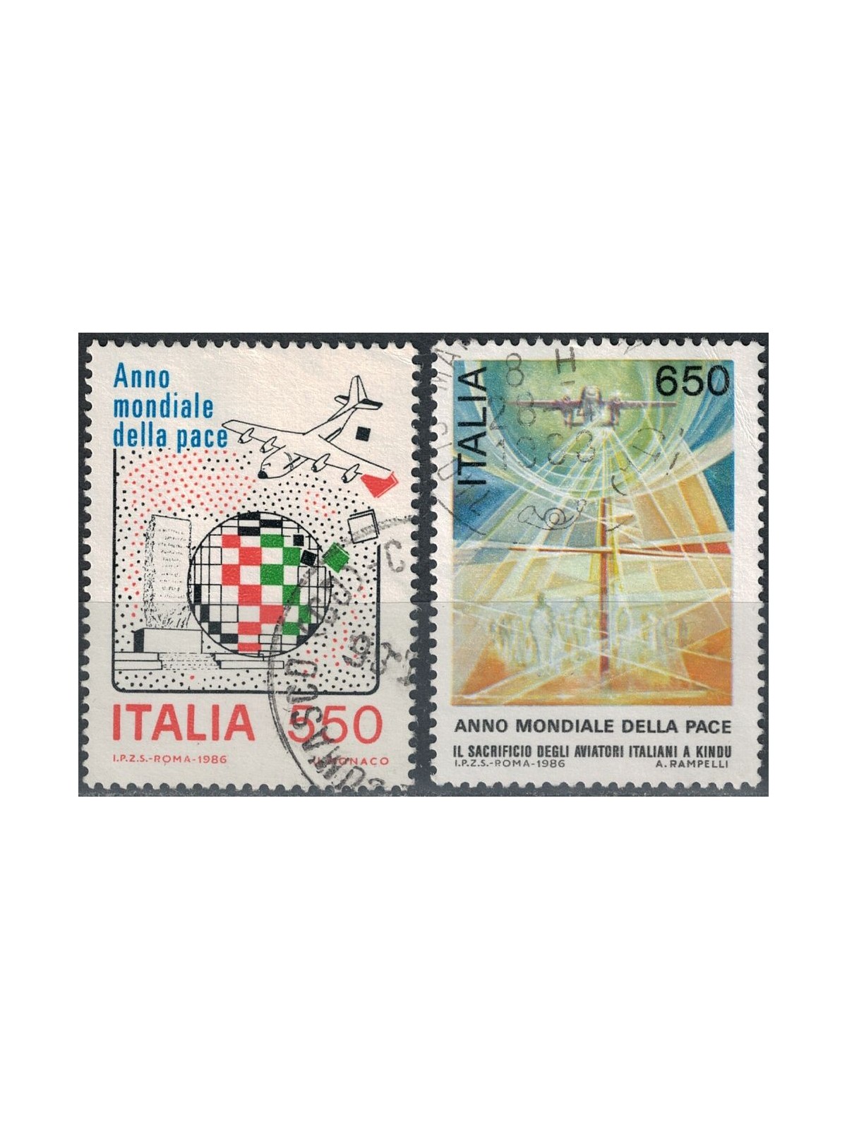 ITALIA 1986 Anno mondiale della pace 2v us