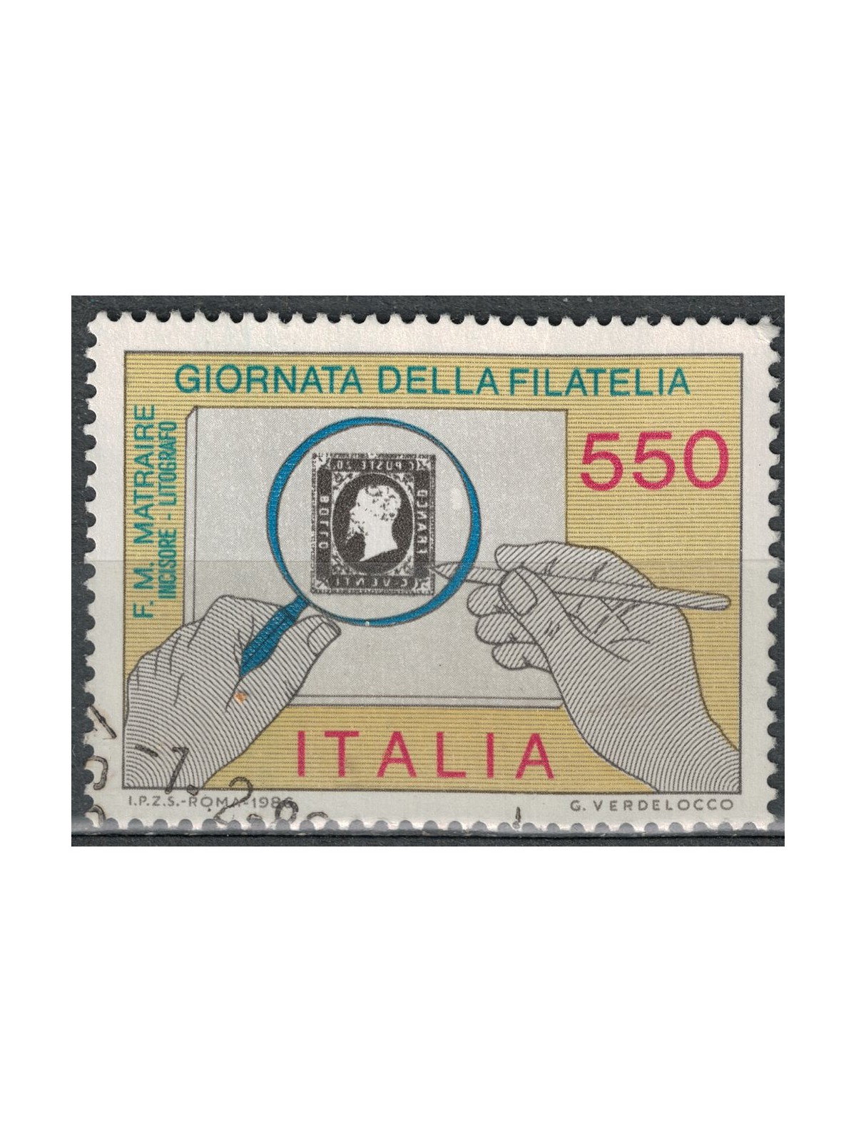 ITALIA 1986 Giornata della filatelia us
