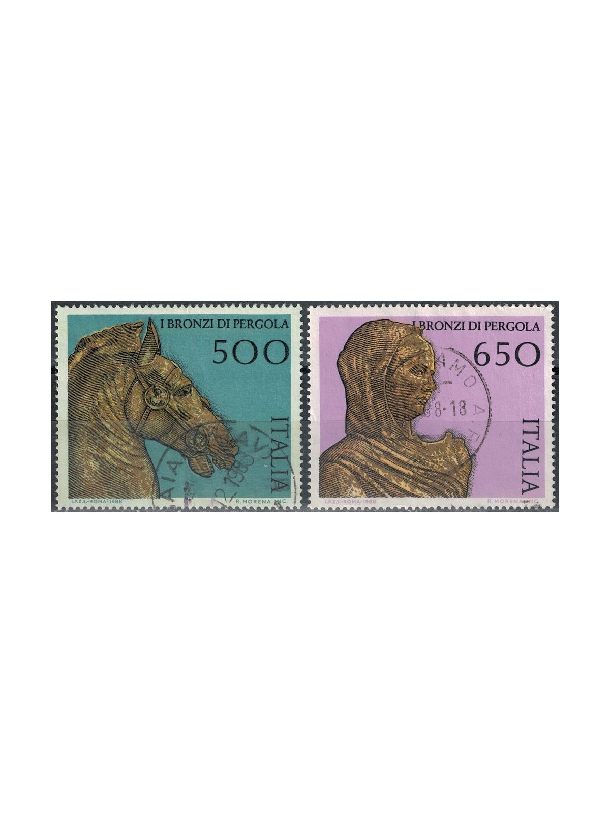 ITALIA 1988 Bronzi di Pergola 2v us